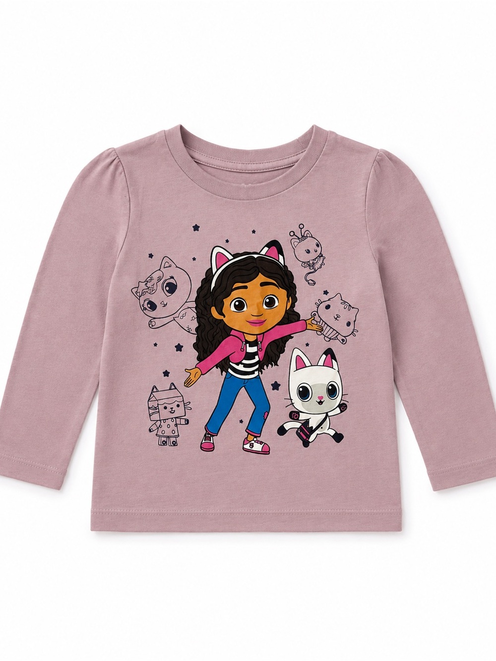 Dreamworks Mauve Long-Sleeve Tee with Character Print